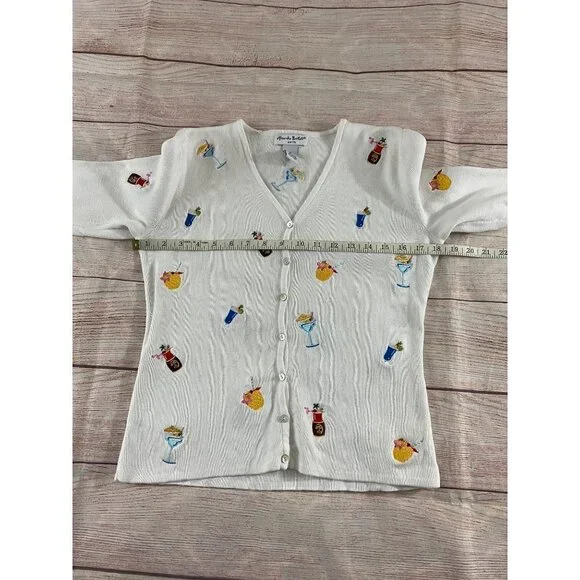 Alexandra Bartlett Petite White Embroidered Cardigan - PS - Picture 6 of 12